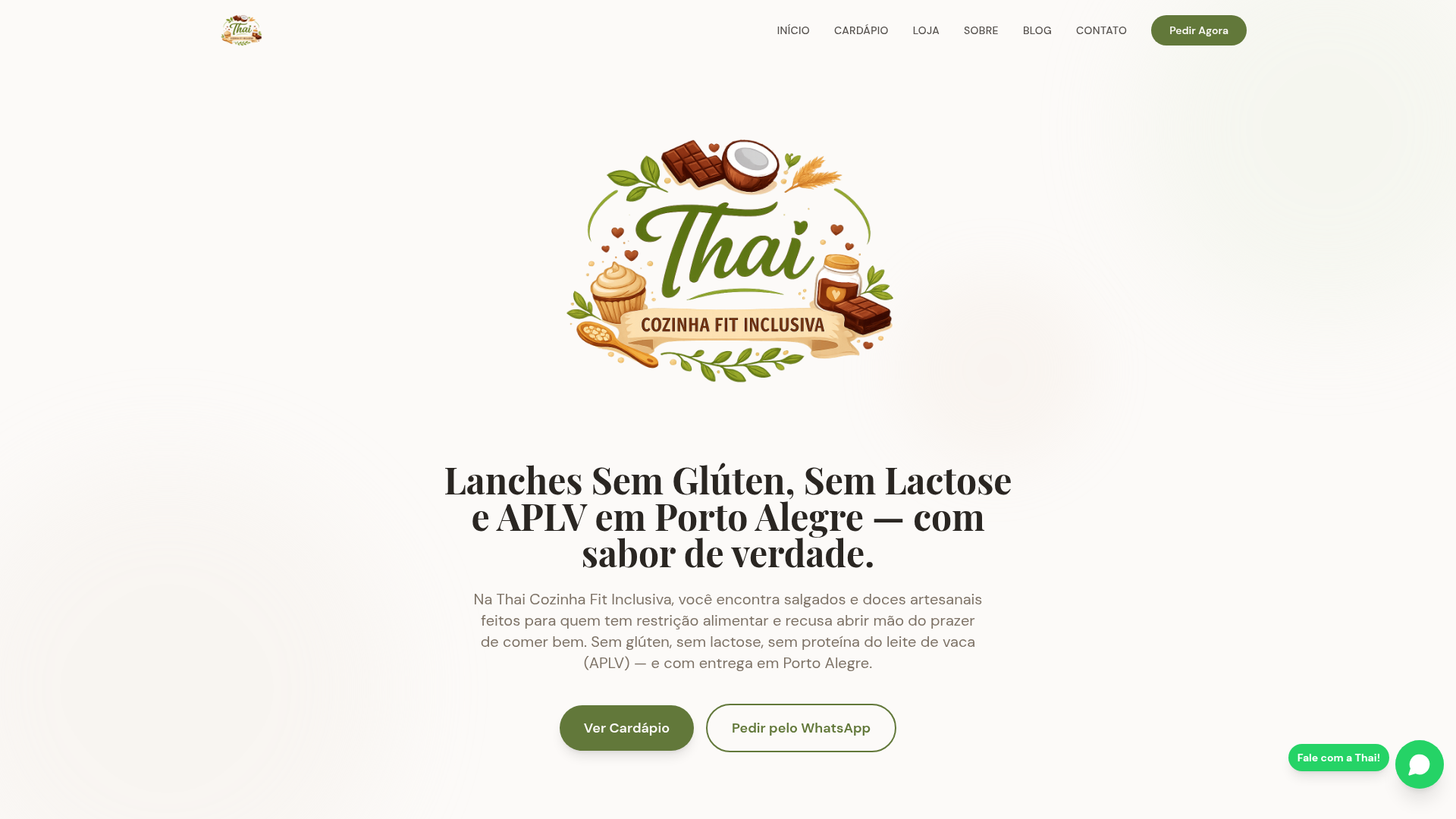 Site Thai Cozinha Fit Inclusiva — criado pela Tua Marca Online
